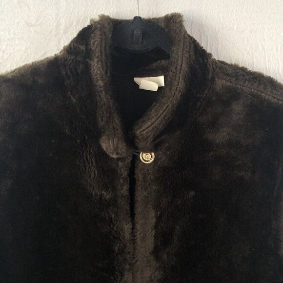 Vintage Carol Wier Vegan Fur Vest Womens Extra Large Brown Faux USA Mobwife - Picture 3 of 13